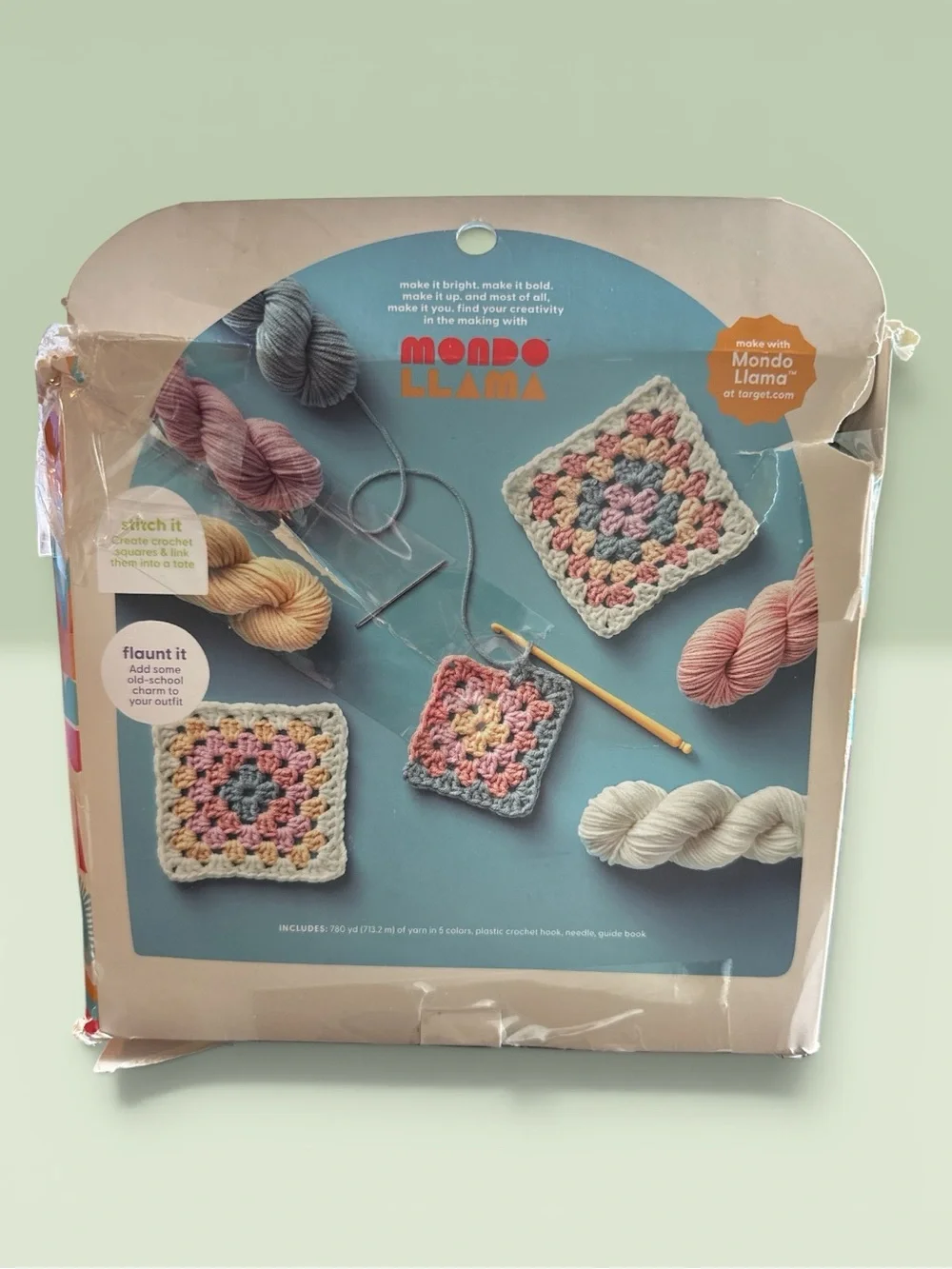 Mondo Llama Crochet Tote Kit - Pastel Multicolor